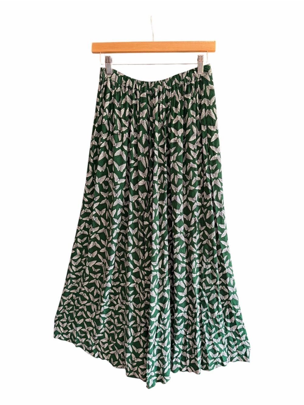 ANTHROPOLOGIE MAEVE Acker Wide-Leg Pants Green Butterflies S - Picture 7 of 16
